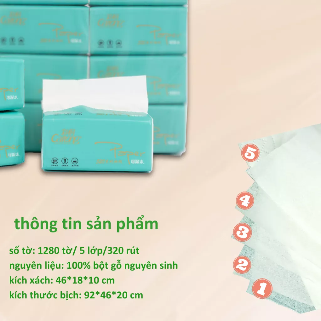 Giấy Ăn Caitong 5 Lớp Xanh Nhạt K30 – Sự Lựa Chọn Hoàn Hảo Cho Gia Đình Bạn