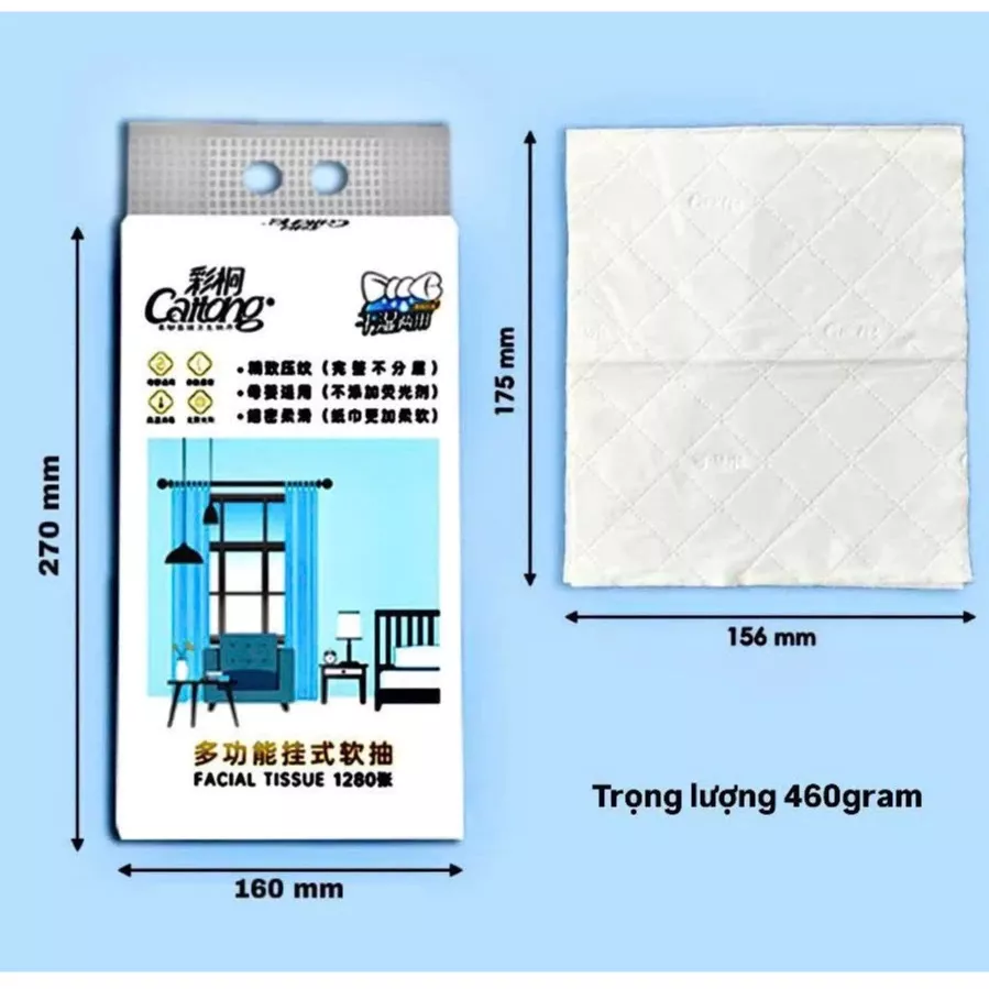 Giấy rút Caitong (THÙNG 5 BỊCH) 1280 lớp/bịch