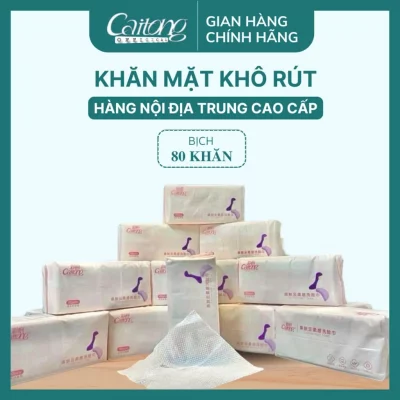 khăn mặt khô Caitong Bịch 80 kích thước 200mm x 200mm