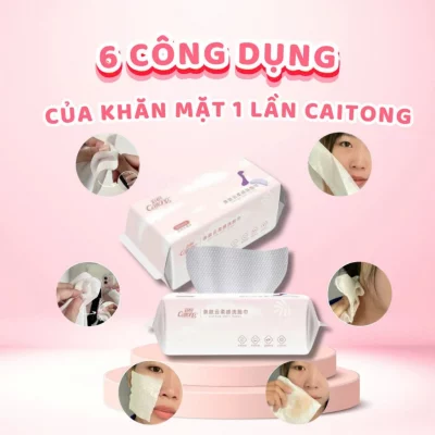 khăn mặt khô Caitong Bịch 80 kích thước 200mm x 200mm