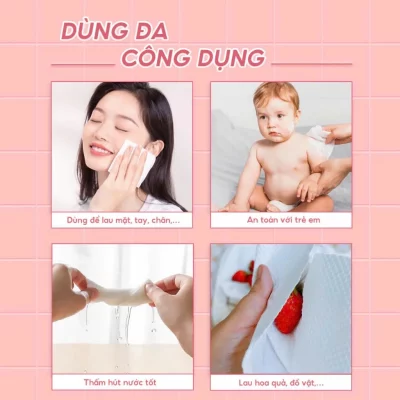 khăn mặt khô Caitong Bịch 80 kích thước 200mm x 200mm