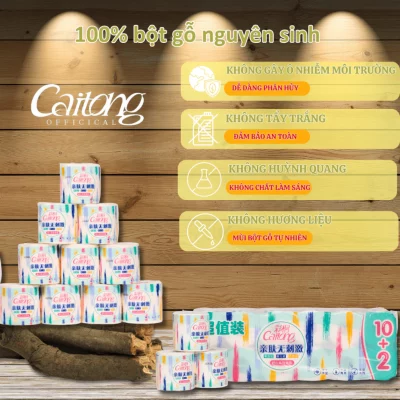 Giấy vệ sinh Caitong giấy cuộn tròn 5 lớp