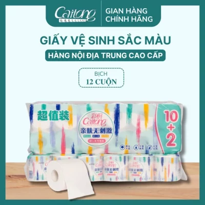 Giấy vệ sinh Caitong giấy cuộn tròn 5 lớp